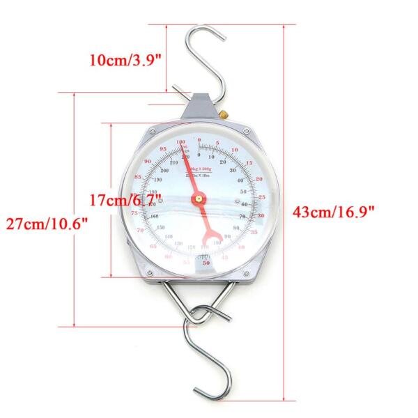Heavy Duty Mechanical Hanging Scale – 100kg Capacity, Metal Construction, Boxed