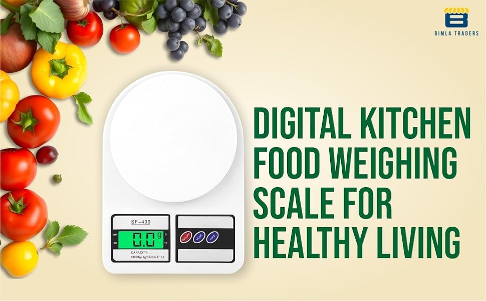 Digital Kitchen Food Scale 10kg Capacity - Electronic Weighing Machine with LCD Display for Baking, Cooking, and Multipurpose Use (White) - Image 5